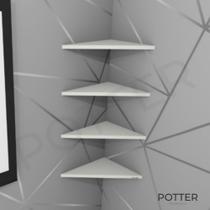 Prateleiras de Canto Decorativa 4 Peças Cozinha Sala Escritório Quarto 100% MDF Branco ou P Prateleiras de Canto Decorativa 4 Peças Cozinha Sala Escritório Quarto 100% MDF Branco ou P