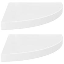 Prateleiras de canto flutuantes VidaXL MDF branco de alto brilho 35x35x4cm 2 unidades