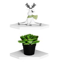 Prateleiras de canto flutuantes WELLAND, conjunto de 2 MDF branco de 18 cm