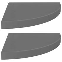 Prateleiras de canto vidaXL High Gloss Grey, conjunto de 2 MDF em forma de favo de mel