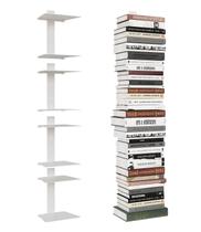 Prateleiras de livros flutuantes Wawocs, metal de 8 camadas, capacidade de 54 kg, 4 unidades