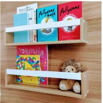 Prateleiras de Livros Para Criança Estante Revisteiro organizador Mdf Madeira 2pçs55cm