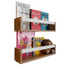 Prateleiras De Livros Para Criança Estante Revisteiro Organizador Mdf Madeira 2Pçs55Cm Prateleiras De Livros Para Criança Estante Revisteiro Organizador Mdf Madeira 2Pçs55Cm