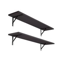 Prateleiras de parede DINZI LVJ Long 80cm Conjunto de 2 Expresso Metal
