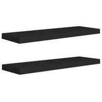 Prateleiras de parede flutuantes vidaXL Black, conjunto de 2 MDF em forma de favo de mel