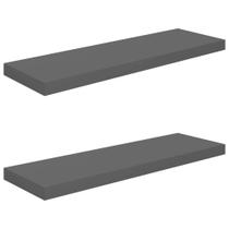 Prateleiras de parede flutuantes vidaXL High Gloss Grey, conjunto de 2