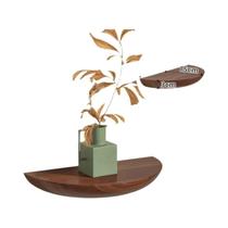 Prateleiras De Parede Semicirculares De Madeira Sólida, Armazenamento Decorativo Flutuante Para