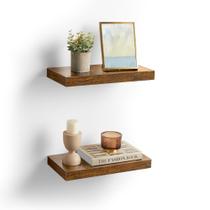 Prateleiras de parede VASAGLE Floating Rustic Brown, conjunto de 2