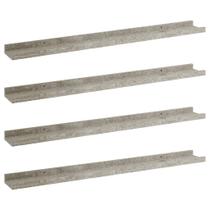 Prateleiras de parede VidaXL Concrete Grey 80x9x3cm MDF 4 peças Prateleiras de parede VidaXL Concrete Grey 80x9x3cm MDF 4 peças