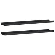 Prateleiras de parede vidaXL em MDF lacado preto 80cm Prateleiras de parede vidaXL em MDF lacado preto 80cm