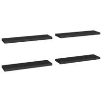 Prateleiras de parede vidaXL Floating 4 peças pretas 90x23,5x4 cm MDF