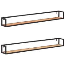 Prateleiras de parede vidaXL Industrial 63 cm, madeira maciça de acácia, 2 peças Prateleiras de parede vidaXL Industrial 63 cm, madeira maciça de acácia, 2 peças