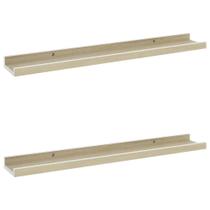 Prateleiras de parede VidaXL White/Sonoma Oak 60x9x3cm MDF 2 peças Prateleiras de parede VidaXL White/Sonoma Oak 60x9x3cm MDF 2 peças