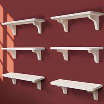 Prateleiras de parede Willowy Real Wood White 43 cm (pacote com 6) Prateleiras de parede Willowy Real Wood White 43 cm (pacote com 6)
