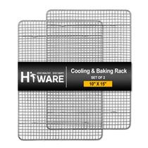 Prateleiras de resfriamento em aço inoxidável Hiware 10x15cm para assar, pacote com 2