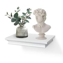 Prateleiras flutuantes AHDECOR brancas montadas na parede 30x20x4cm MDF