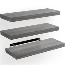 Prateleiras flutuantes AMADA HOMEFURNISHING Grey, conjunto de 3 Prateleiras flutuantes AMADA HOMEFURNISHING Grey, conjunto de 3