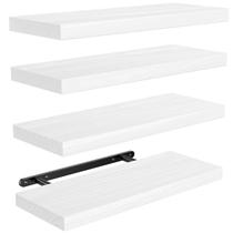 Prateleiras flutuantes AMADA HOMEFURNISHING Paulownia Wood, conjunto de 4 Prateleiras flutuantes AMADA HOMEFURNISHING Paulownia Wood, conjunto de 4