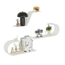 Prateleiras flutuantes BUTUNITA White Metal, conjunto de 3 para parede Prateleiras flutuantes BUTUNITA White Metal, conjunto de 3 para parede