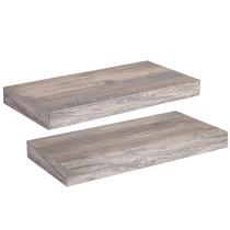 Prateleiras flutuantes Conjunto de prateleiras de parede HOOBRO Greige de 2 40x20x3,8cm