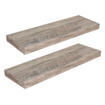 Prateleiras flutuantes Conjunto de prateleiras de parede HOOBRO Greige de 2 60x20x3,8cm