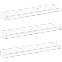 Prateleiras flutuantes Estante de parede de acrílico transparente Weiai de 60 cm para crianças Prateleiras flutuantes Estante de parede de acrílico transparente Weiai de 60 cm para crianças