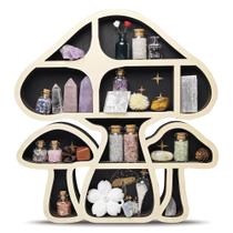 Prateleiras flutuantes FNYDOX Wood Mushroom Crystal Display