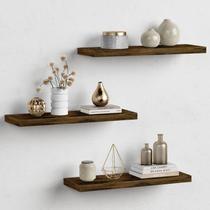 Prateleiras flutuantes Forbena Rustic Brown 60cm, conjunto de 3 Prateleiras flutuantes Forbena Rustic Brown 60cm, conjunto de 3