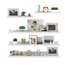 Prateleiras flutuantes Giftgarden White Wood 90cm, conjunto de 5 Prateleiras flutuantes Giftgarden White Wood 90cm, conjunto de 5
