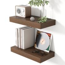 Prateleiras flutuantes Heimlove Walnut Wood 40cm Conjunto de 2 Prateleiras flutuantes Heimlove Walnut Wood 40cm Conjunto de 2