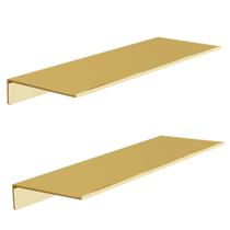 Prateleiras flutuantes HNVNER Metal Brushed Gold, conjunto de 2, 40x12x3cm Prateleiras flutuantes HNVNER Metal Brushed Gold, conjunto de 2, 40x12x3cm