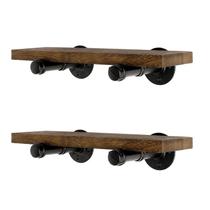 Prateleiras flutuantes Home TZH, montado na parede, conjunto de 2 madeiras rústicas Prateleiras flutuantes Home TZH, montado na parede, conjunto de 2 madeiras rústicas