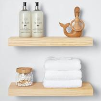 Prateleiras flutuantes Homeforia Wood 18 polegadas, conjunto de 2 naturais Prateleiras flutuantes Homeforia Wood 18 polegadas, conjunto de 2 naturais