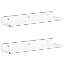 Prateleiras flutuantes Lifewit 15 cm de acrílico transparente, pacote com 2 unidades branca/preta Prateleiras flutuantes Lifewit 15 cm de acrílico transparente, pacote com 2 unidades branca/preta