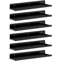 Prateleiras flutuantes Lifewit Black Acrylic de 15 cm para parede, pacote com 6