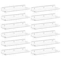 Prateleiras flutuantes Lifewit Clear Acrílico de 15 cm, pacote com 12 unidades, suporte