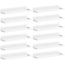 Prateleiras flutuantes Lifewit, pacote com 12, acrílico branco, 38,1 cm Prateleiras flutuantes Lifewit, pacote com 12, acrílico branco, 38,1 cm