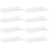 Prateleiras flutuantes Lifewit, pacote com 8, acrílico branco, 38,1 cm, decoração de quarto Prateleiras flutuantes Lifewit, pacote com 8, acrílico branco, 38,1 cm, decoração de quarto
