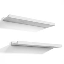 Prateleiras flutuantes Love-kankei, conjunto de 2 madeiras de 60 cm, brancas Prateleiras flutuantes Love-kankei, conjunto de 2 madeiras de 60 cm, brancas