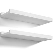 Prateleiras flutuantes Love-kankei, conjunto de 2 madeiras rústicas brancas de 43 cm