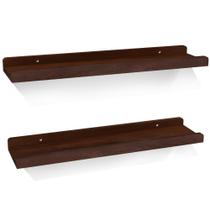 Prateleiras flutuantes Love-kankei Dark Walnut Wood 60cm, conjunto de 2 Prateleiras flutuantes Love-kankei Dark Walnut Wood 60cm, conjunto de 2