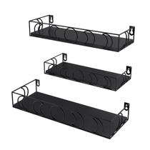 Prateleiras flutuantes PHAREGE Moon Phase Black, conjunto de 3