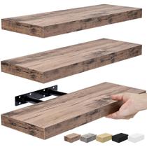 Prateleiras flutuantes Sorbus Mahogany, pacote com 3 para armazenamento na parede Prateleiras flutuantes Sorbus Mahogany, pacote com 3 para armazenamento na parede