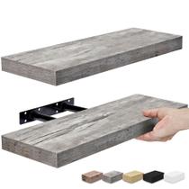 Prateleiras flutuantes Sorbus para parede, banheiro, cozinha, cinza, pacote com 2 unidades Prateleiras flutuantes Sorbus para parede, banheiro, cozinha, cinza, pacote com 2 unidades