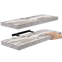 Prateleiras flutuantes Sorbus Rustic White, 24x9 polegadas, montadas na parede, pacote com 2 Prateleiras flutuantes Sorbus Rustic White, 24x9 polegadas, montadas na parede, pacote com 2
