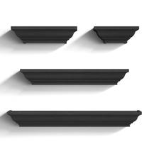 Prateleiras flutuantes SRIWATANA Black Solid Wood, conjunto de 4