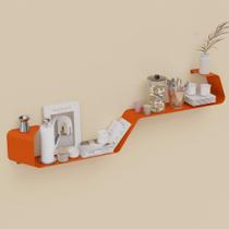 Prateleiras flutuantes Storaboks Conjunto de prateleiras de parede de 3 metais laranja Prateleiras flutuantes Storaboks Conjunto de prateleiras de parede de 3 metais laranja