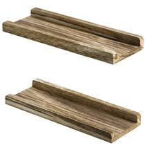 Prateleiras flutuantes Wokex Rustic Wood, montado na parede, conjunto de 2