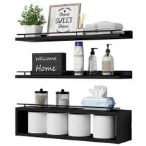 Prateleiras flutuantes WOPITUES para parede com prateleira em cubos de 60 cm - preto Prateleiras flutuantes WOPITUES para parede com prateleira em cubos de 60 cm - preto
