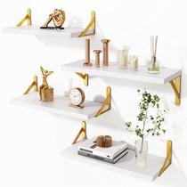 Prateleiras flutuantes YGEOMER para parede branca (conjunto de 4)